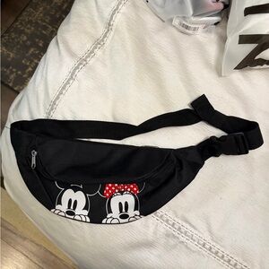 Black Mickey and Minnie Mouse Fanny Pack